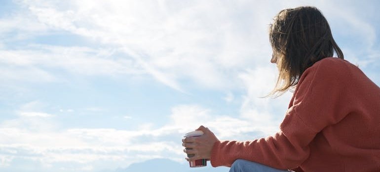 Woman thinking about her struggles with dual diagnosis eating disorders and substance abuse.