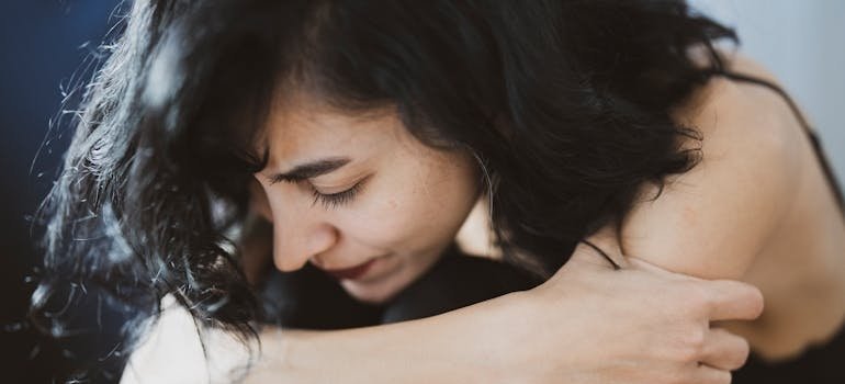 Woman struggling with compulsive thoughts over laxative abuse.