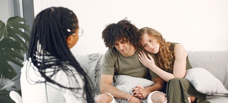 Woman supporting her partner in therapy.